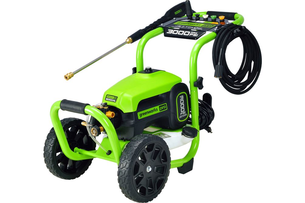 Greenworks - Pro Electric Pressure Washer up to 3000 PSI at 2.0 GPM - Green