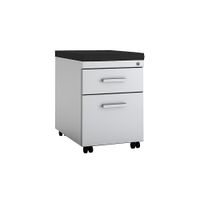 Steelcase - TS Series Mobile File Cabinet with Cushion - Platinum Metallic