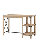 Walker Edison - Modern Farmhouse Metal and Wood Desk - White Oak