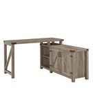 Walker Edison - Modern Farmhouse L-Shaped Adjustable Desk - Grey Wash