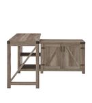 Walker Edison - Modern Farmhouse L-Shaped Adjustable Desk - Grey Wash