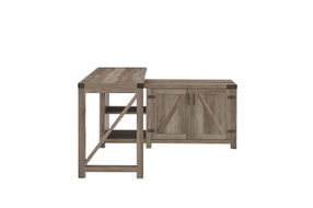 Walker Edison - Modern Farmhouse L-Shaped Adjustable Desk - Grey Wash