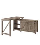 Walker Edison - Modern Farmhouse L-Shaped Adjustable Desk - Grey Wash