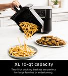 Ninja - Foodi 6-in-1 10-qt. XL 2-Basket Air Fryer with DualZone Technology & Smart Cook System - Bl