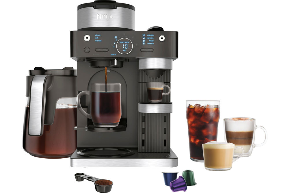 Ninja - 7 Style Espresso & Coffee Barista System, Single-Serve & Nespresso Capsule Compatible, 12-C