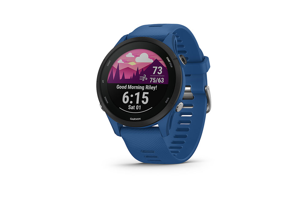 Garmin - Forerunner 255 GPS Smartwatch 46 mm Fiber-reinforced polymer - Tidal Blue