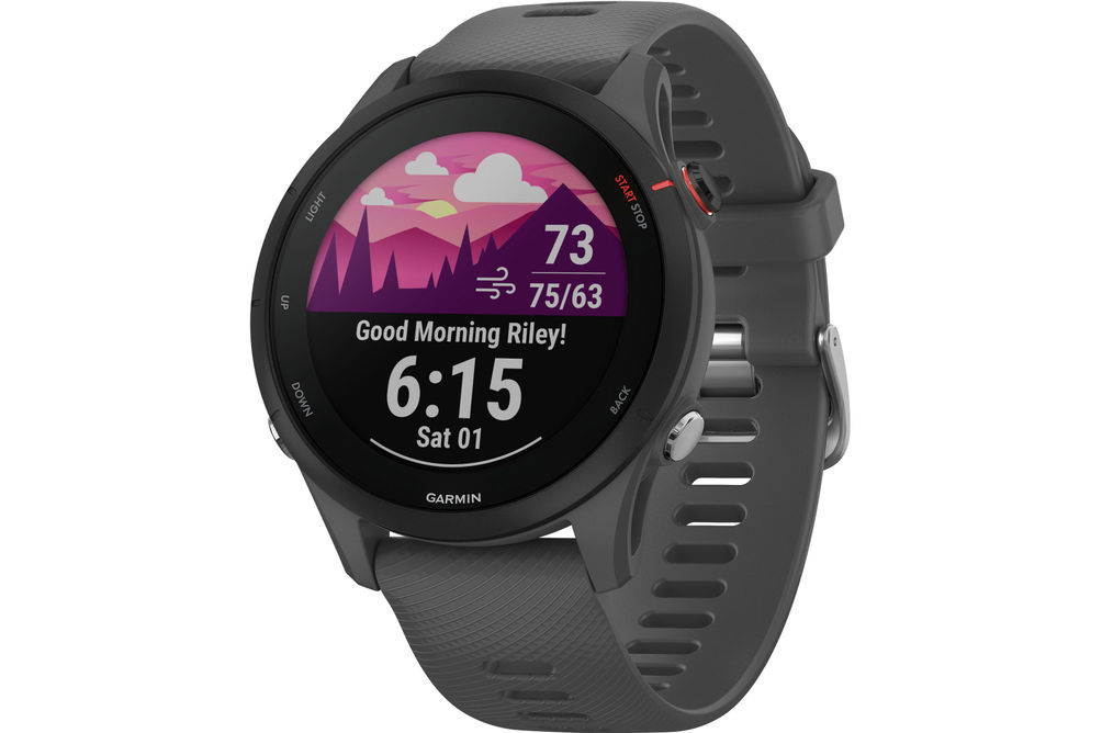 Garmin - Forerunner 255 GPS Smartwatch 46 mm Fiber-reinforced polymer - Slate Gray