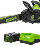 Greenworks - 80-Volt 18-Inch Cordless Brushless Chainsaw (1 x 4Ah battery and Charger) - Green