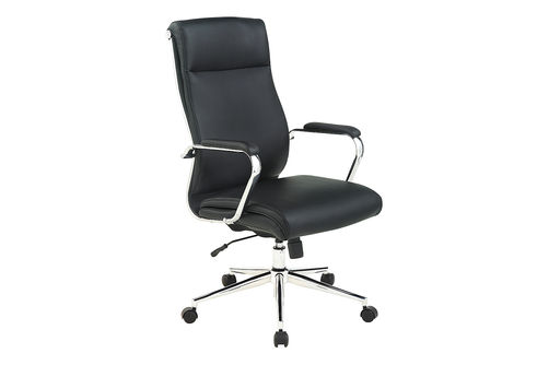 Office Star Products - High Back Antimicrobial Fabric Chair - Dillon Black