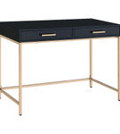 OSP Home Furnishings - Alios Black Desk - Black/Rose Gold