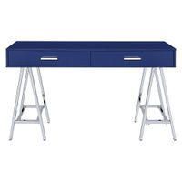 OSP Home Furnishings - Vivid 2 Drawer Desk - Lapis Blue/Chrome