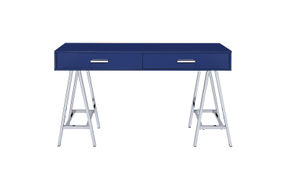 OSP Home Furnishings - Vivid 2 Drawer Desk - Lapis Blue/Chrome