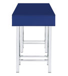 OSP Home Furnishings - Vivid 2 Drawer Desk - Lapis Blue/Chrome