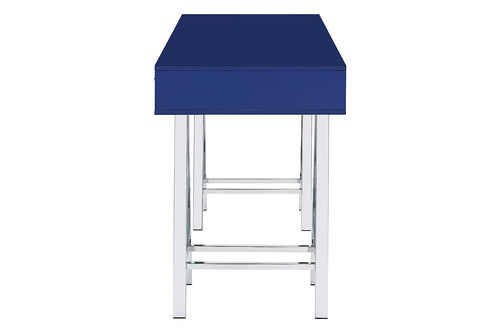 OSP Home Furnishings - Vivid 2 Drawer Desk - Lapis Blue/Chrome