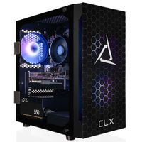 CLX - SET Gaming Desktop - AMD Ryzen 5 5500 - 8GB Memory - Radeon RX 6400 - 500GB M.2 NVMe SSD - Bl