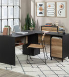 Sauder - Acadia Way Modern L-Shaped Desk - Black/Brown