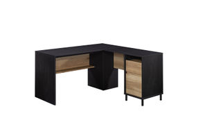 Sauder - Acadia Way Modern L-Shaped Desk - Black/Brown