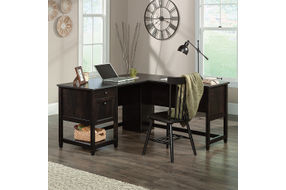 Sauder - Edge Water L-shaped Desk - Black