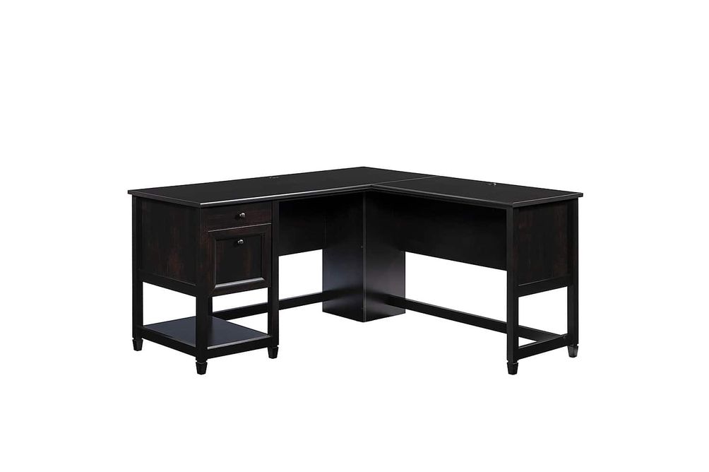 Sauder - Edge Water L-shaped Desk - Black