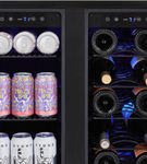 NewAir - 18 Bottle and 58 Can Built-in Dual Zone Wine and Beverage Cooler with French Doors and Adj