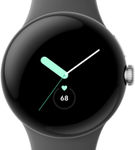 Google - Pixel Watch Silver Stainless Steel Smartwatch 41mm with Charcoal Active Band Wifi/BT - Sil