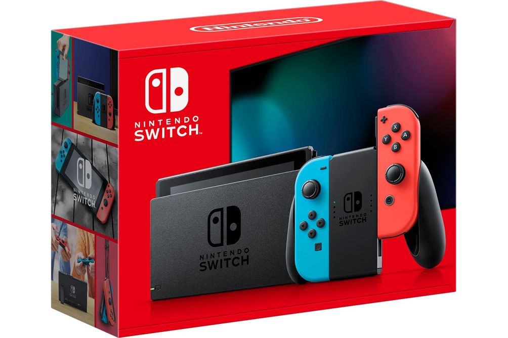 Nintendo - Switch with Neon Blue and Neon Red JoyCon