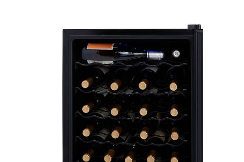 NewAir - 51-Bottle Wine Cooler with Mirrored Double-Layer Tempered Glass Door & Compressor Cooling,