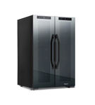 NewAir - 12-Bottle & 39-Can Dual Zone Wine Cooler with Mirrored Glass Door & Compressor Cooling, Di