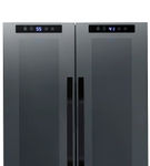 NewAir - 12-Bottle & 39-Can Dual Zone Wine Cooler with Mirrored Glass Door & Compressor Cooling, Di