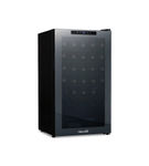 NewAir - 34-Bottle Wine Cooler with Mirrored Double-Layer Tempered Glass Door & Compressor Cooling,