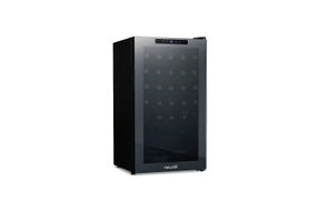 NewAir - 34-Bottle Wine Cooler with Mirrored Double-Layer Tempered Glass Door & Compressor Cooling,