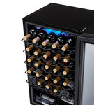 NewAir - 34-Bottle Wine Cooler with Mirrored Double-Layer Tempered Glass Door & Compressor Cooling,