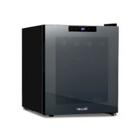 NewAir - 16-Bottle Wine Cooler with Mirrored Double-Layer Tempered Glass Door & Compressor Cooling,