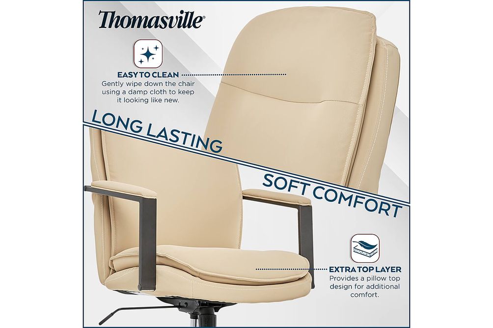 Thomasville - Upton Bonded Leather Office Chair - Cream