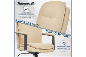 Thomasville - Upton Bonded Leather Office Chair - Cream