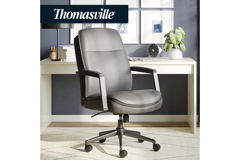 Thomasville - Upton Bonded Leather Office Chair - Gray