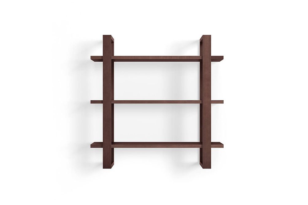 Burrow - Index Hardwood 3-Shelf Bookshelf - Walnut