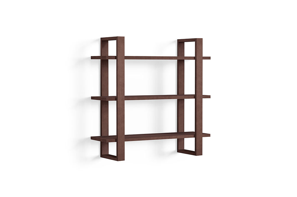 Burrow - Index Hardwood 3-Shelf Bookshelf - Walnut