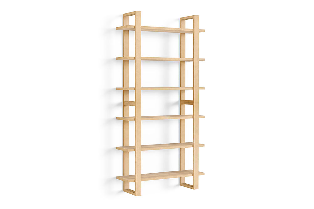 Burrow - Index Hardwood 6-Shelf Bookshelf - Oak