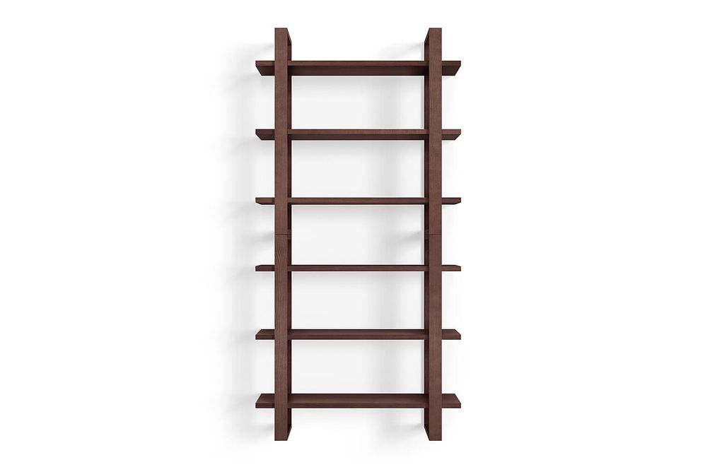 Burrow - Index Hardwood 6-Shelf Bookshelf - Walnut