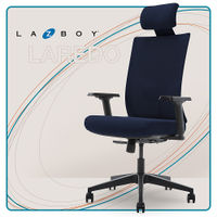 La-Z-Boy - Ergonomic Executive Mesh Office Chair with Adjustable Headrest and Lumbar Support - Navy