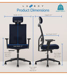 La-Z-Boy - Ergonomic Executive Mesh Office Chair with Adjustable Headrest and Lumbar Support - Navy