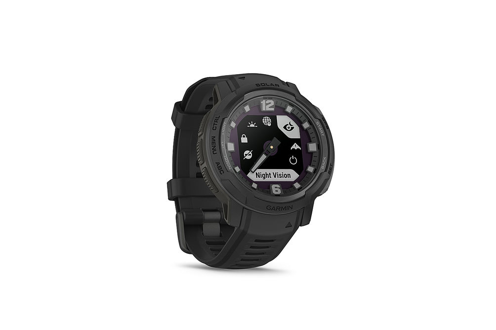 Garmin - Instinct Crossover Solar, Tactical Edition 45mm Smartwatch Fiber-reinforced Polymer - Blac