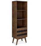 Simpli Home - Clarkson Bookcase with Storage - Rustic Natural Aged Brown