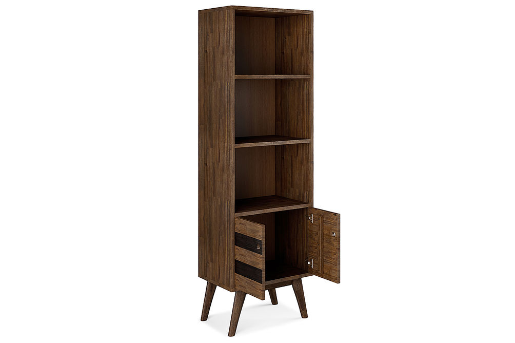 Simpli Home - Clarkson Bookcase with Storage - Rustic Natural Aged Brown