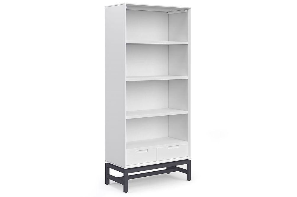 Simpli Home - Banting Mid Century Bookcase - White