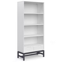 Simpli Home - Banting Mid Century Bookcase - White