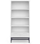 Simpli Home - Banting Mid Century Bookcase - White