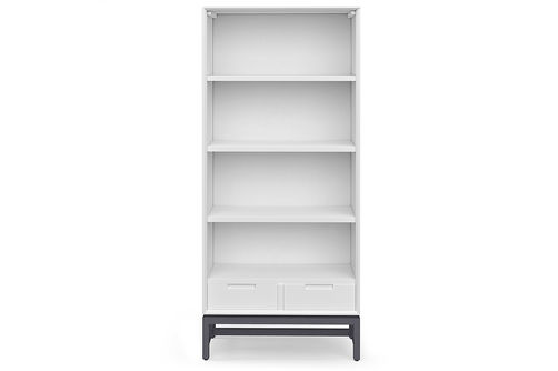 Simpli Home - Banting Mid Century Bookcase - White