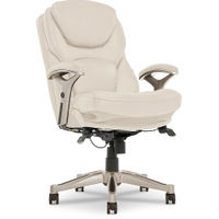 Serta - Upholstered Back in Motion Health & Wellness Manager Office Chair - Bonded Leather - Ivory